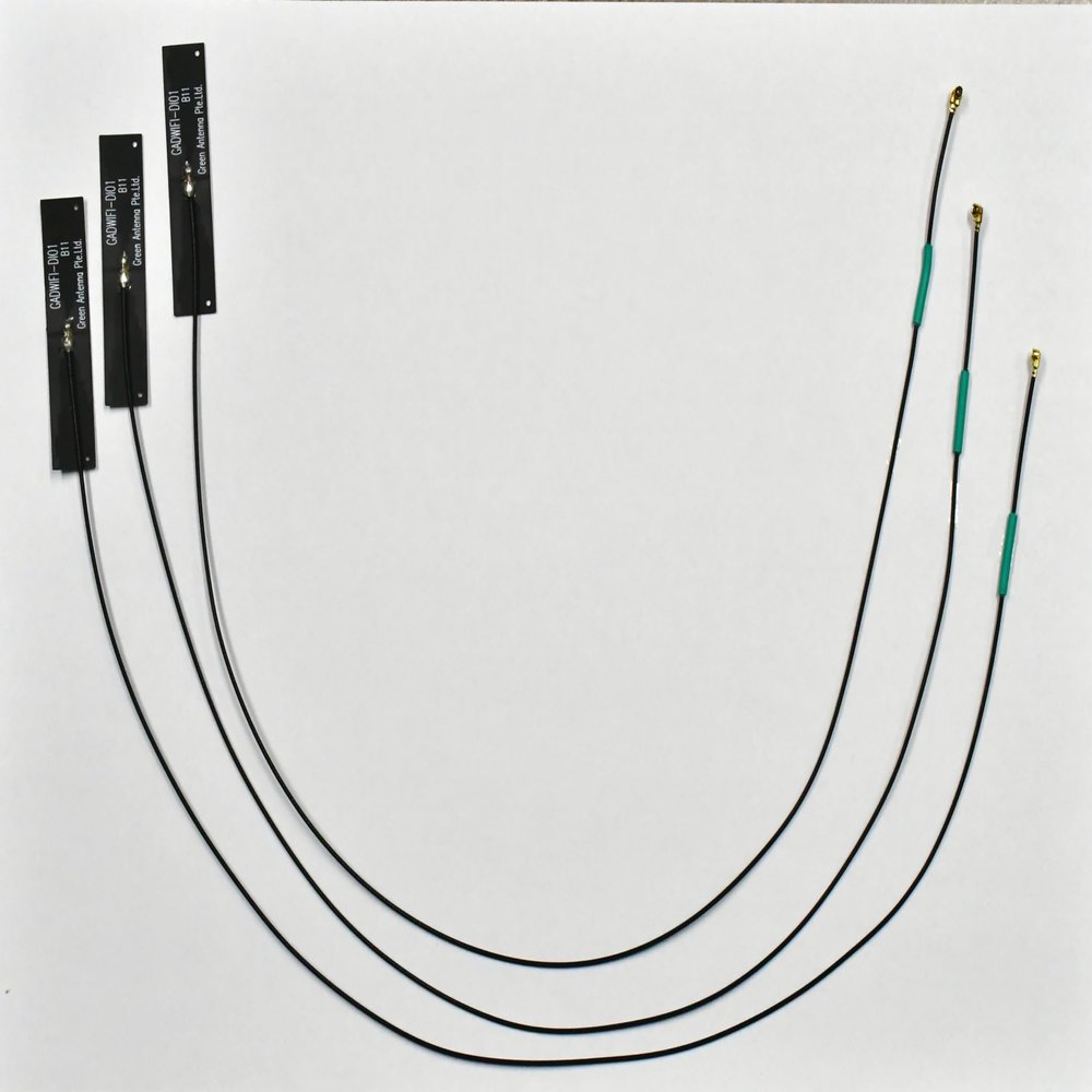 Dual Band WiFi Antenna, 2.4GHz/5GHz FPC, IPEX1 Connector with Various Cable Length, 3-Pack, Black (42CM Cable Length)