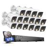 ANNKE 2MP Security Camera System, 16CH 4K DVR Recorder with AI Motion Detection, 16x 1080P (19201080) Add-on Wired White Cams with Smart Color Night Vision, IP67, Compatible with Alexa, 6TB HDD view 1