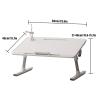 Altsuceser Laptop Bed Tray Table, Height Adjustable Bed Desk Portable Standing Table with USB Fan Lamp and Foldable Legs Suitable for Sofas, Sofa Chairs and Bedrooms White view 2