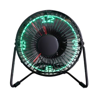 Angoily Clock Fan Portable Metal Cooling Fan with Display Rotation for Home Office Study and Compatible with Computers and Laptops