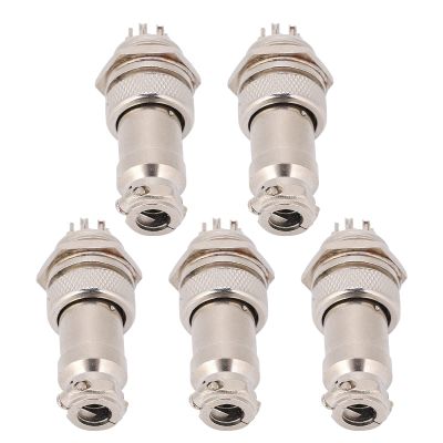 aqxreight 5Pcs Aviation Plug Connector Male Female Wire Panel Power Chassis Metal Fittings GX16 16mm 450V 2pin (8pin)