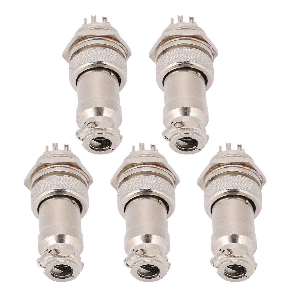aqxreight 5Pcs Aviation Plug Connector Male Female Wire Panel Power Chassis Metal Fittings GX16 16mm 450V 2pin (8pin)