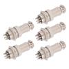 aqxreight 5Pcs Aviation Plug Connector Male Female Wire Panel Power Chassis Metal Fittings GX16 16mm 450V 2pin (8pin) view 3
