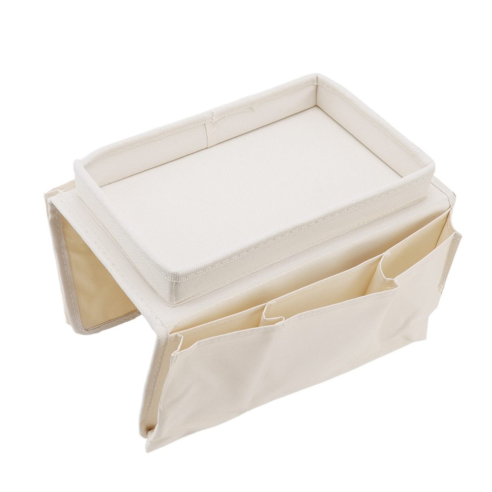 Aramox Arm Teaching Holder Large Sofa Tablet with Good Material, Armrest Shell for Remote Control and Snacks, Living Room Couch (Beige)