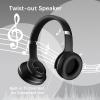 MHTEC Bluetooth Headphones Over Ear, 90 Hours Playtime Wireless Headphone with 3 EQ Modes, Noise Isolating HiFi Stereo with Deep Bass, Microphone, Soft Earpads for Cellphone/PC view 3