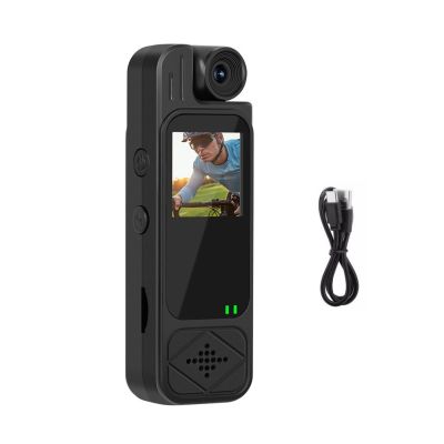 CHICHIYANG Mini Body Camera with 180 Rotating Lens Action Detection HD Infrared Night Vision 128GB TF Card Storage 1080P Recorder