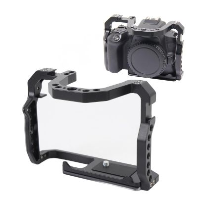 Aluminum Alloy Camera Cage with 1/4in 3/8in Screw Holes, Quick Release Plate, Cold Shoe Mount, for 200D, for 200DII Camera,Supports Effortless Transitions Between Devices
