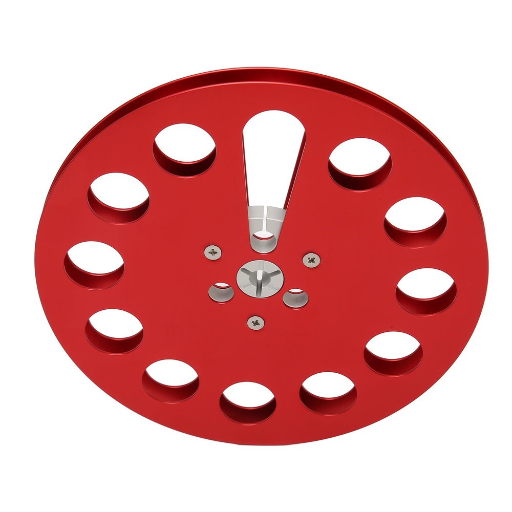 Fydun 1/4 7 Inch Take Up Reel, 1 4 Takeup Universal 11 Holes, Empty Tape Easy Installation Cord Reels for Recording Red Aluminum Alloy High Nce Hole (Red)