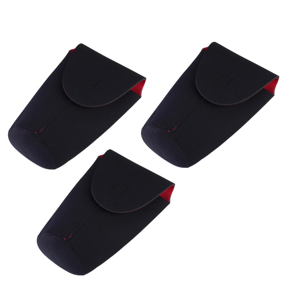 FELTECHELECTR 3pcs Camera Lens Bags Thickened Neoprene Pouches for Dslr and Mirrorless Lenses Shockproof Storage Protectors for Photographers for Harsh Weather Conditions