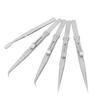 5PCS Tweezers Set Stainl Steel Static Curved Straight Flat Set for Electronics Jewelry Making Crafts Model Building Soldering Tweezers SetStainl Steel Tweezers SetCurved T Static view 1