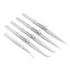 5PCS Tweezers Set Stainl Steel Static Curved Straight Flat Set for Electronics Jewelry Making Crafts Model Building Soldering Tweezers SetStainl Steel Tweezers SetCurved T Static view 2