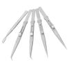 5PCS Tweezers Set Stainl Steel Static Curved Straight Flat Set for Electronics Jewelry Making Crafts Model Building Soldering Tweezers SetStainl Steel Tweezers SetCurved T Static view 4