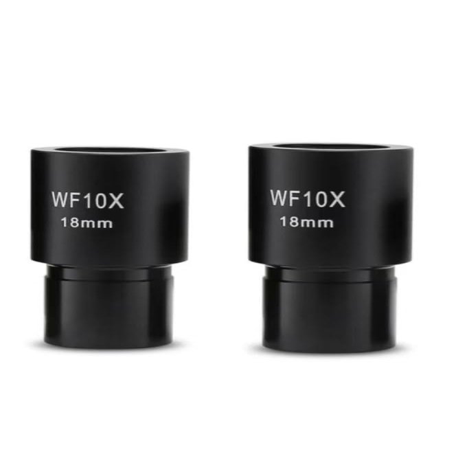 10X Biological Microscope Optical Lens WF10X 18mm Wide Angle Eyepiece with Micron Graticule Wide Angle 23.2mm Installation Size(2 PCS)