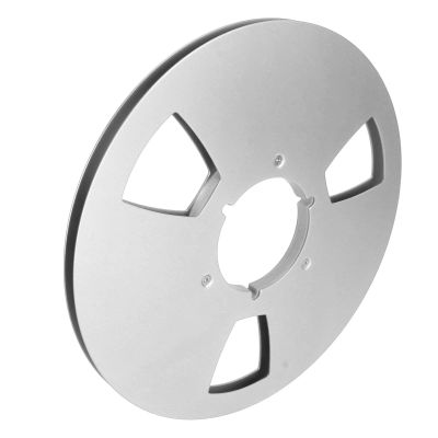 Fydun 10 Inch Empty Tape Reel, 10.5 1 4 Open 3, Holes Receiver Cord Reels for Recording Opening Easy to Use (Silver)
