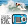 Full HD 2.7K 48MP Dual Screens Underwater Digital Camera, 16X Digital Zoom Front Rear Double Screens, for Underwater, for Travel (Blue) view 4