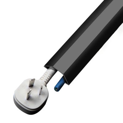 Floor Cable Raceway Cord Cover Hider Channel Self-adhesive Black Gold Silver, 1m/1.5m Wire Protector Cover Hard Electric Tube Concealer, Home Office Study Bedroom(A,W 2.4CM/0.9INCH L 1M/39INCH)