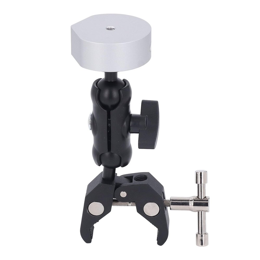 Adjustable Clamp Mount for Mini Satellite Dish - RV Ladder Mount with Dual Ball Head for Trailers, Yachts, and Rooftops - CNC Aluminum Alloy, Portable & Multifunctional