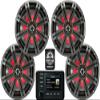 KICKER Marine Receiver and Speakers Package of 3 Items - in-Dash KM Series Digital Media Receiver & Four 8" KM Series 2-Way LED Speakers - Stereo Kit - 46KMC4 Receiver & 2X 45KM84L Speakers view 1