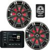 KICKER Marine Receiver and Speakers Package of 2 Items - in-Dash KM Series Digital Media Receiver & Two 6-1/2" KM Series 2-Way LED Speakers - Stereo Kit - 46KMC4 Receiver & 45KM654L Speakers view 1