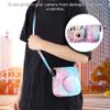 Akozon Camera Protective Cover PU Leather Camera Bag with Adjustable Strap for Instant Camera Mini11 Splat Blue Pink Dream (Blue Pink Color) view 2
