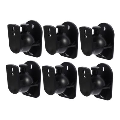 CONGARTENO 6sets Surround Sound Wall Mount Bracket for Speakers Material for Home Office Kitchen and More Sleek Black Design