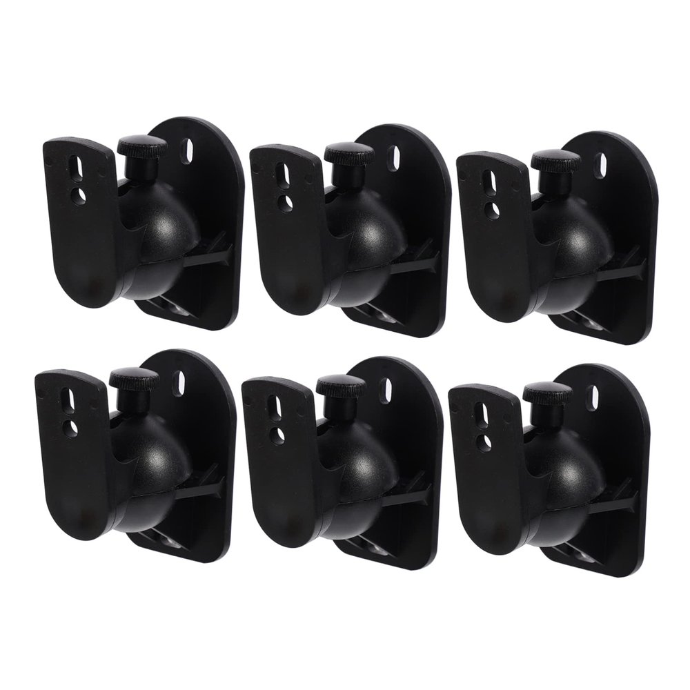 CONGARTENO 6sets Surround Sound Wall Mount Bracket for Speakers Material for Home Office Kitchen and More Sleek Black Design
