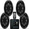 KICKER Marine Receiver and Speakers Package of 5 Items - in-Dash KM Series Digital Media Receiver & Four 6-1/2" KM Series 2-Way Speakers - Stereo Kit - 46KMC4 Receiver & 4X 49BKM604 Speakers view 1