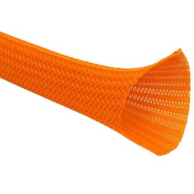Kable Kontrol 100 Ft - 1.25 Inch Braided Cable Sleeve - Self Closing Split Wire Wrap Cord Hider Organizer Wire Loom Tubing Cover for Automotive, Industrial Cable Management - Orange
