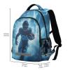 American Football Player Lightning Backpack 3rd 4th 5th Grade School Bookbags Travel Laptop Daypack Bag for Boys Girls view 2