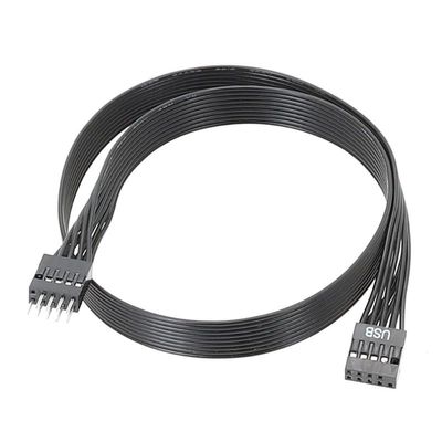 YWZBQL Wen ST HD Audio/USB2.0 9pin Header Computer Motherboard Front Extension Cable Male to Female Connection Flat Cable(USB,20cm)