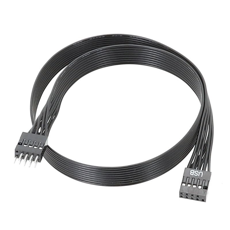 YWZBQL Wen ST HD Audio/USB2.0 9pin Header Computer Motherboard Front Extension Cable Male to Female Connection Flat Cable(USB,20cm)