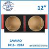12" Chevy Camaro 2016-2024 Dual Sealed Sub Box Subwoofer Enclosure Ground Shaker Speaker Box view 2