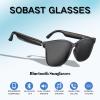 SOBAST AI Bluetooth Translation Glasses Wireless Smart Glasses, Real-time Interpretation 110+Languages, OWS Open with Magnetic Charging Port, for Learning/Travelling/Driving/Business (Black) view 2
