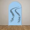 Racing Theme Arch Backdrop Cover Arched Stand Spandex Cloth for Boy Birthday Party Decoration Supplies (Blue and Tire Print,6.6FT (6.6x3.3ft)) view 3