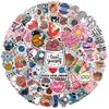 100pcs Crochet and Knitting Stickers Waterproof Vinyl Perfect for Phone Cases, Laptops, Luggage, Birthday Parties, Picnic Crafts, and Daily Decoration view 1