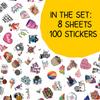 100pcs Crochet and Knitting Stickers Waterproof Vinyl Perfect for Phone Cases, Laptops, Luggage, Birthday Parties, Picnic Crafts, and Daily Decoration view 2