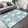 Cute Cartoon Sheep Print Living Room Anti Slip and Absorbent Carpet, Indoor Bedroom Bed Floor Mat, Ultra Soft Washable Carpet 80x58 in view 2