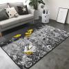 Black and White Sunflowers Print Living Room Anti Slip and Absorbent Carpet, Indoor Bedroom Bed Floor Mat, Ultra Soft Washable Carpet 80x58 in view 2