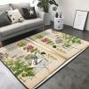 Floral in The Old Book Print Living Room Anti Slip and Absorbent Carpet, Indoor Bedroom Bed Floor Mat, Ultra Soft Washable Carpet 80x58 in view 2
