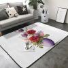 Poppy Flower Print Living Room Anti Slip and Absorbent Carpet, Indoor Bedroom Bed Floor Mat, Ultra Soft Washable Carpet 80x58 in view 2