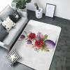 Poppy Flower Print Living Room Anti Slip and Absorbent Carpet, Indoor Bedroom Bed Floor Mat, Ultra Soft Washable Carpet 80x58 in view 4