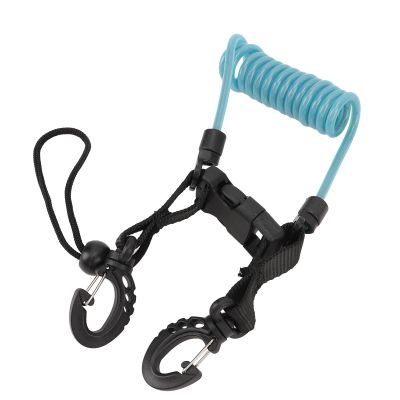 Diving Camera Lanyard, Diving Camera Coiled Lanyard Camera Coiled Lanyard with Quick Release Buckle for Underwater Diving Tools Light Tool (Lake Blue)