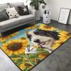 Dog with Sunflowers Print Living Room Anti Slip and Absorbent Carpet, Indoor Bedroom Bed Floor Mat, Ultra Soft Washable Carpet 80x58 in view 2