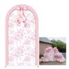 KONPON Pink Bow Arch Backdrop Cover 7.2FT Floral in Bloom Spandex Arch Stand Cover for Wedding Bridal Shower Coquette Bow Party Decorations (No Stand!) view 1