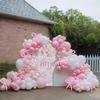 KONPON Pink Bow Arch Backdrop Cover 7.2FT Floral in Bloom Spandex Arch Stand Cover for Wedding Bridal Shower Coquette Bow Party Decorations (No Stand!) view 4