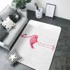 Flamingo Print Living Room Anti Slip and Absorbent Carpet, Indoor Bedroom Bed Floor Mat, Ultra Soft Washable Carpet 80x58 in view 4