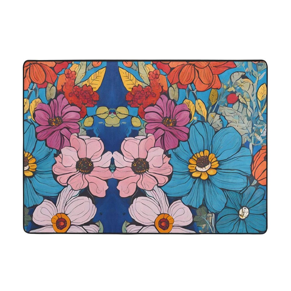 Hello Hawaii Print Living Room Anti Slip and Absorbent Carpet, Indoor Bedroom Bed Floor Mat, Ultra Soft Washable Carpet 80x58 in