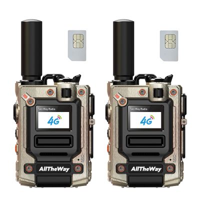 2 Pack Global Walkie Talkies Unlimited Range Nationwide 4G PTT Two Way Radio Long Distance Portable Radios for Family and Work Team(Metal)