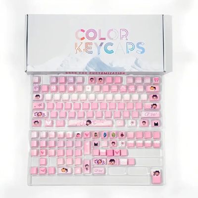 APOJHGF Twilight Butterfly PBT Key Cap 136 Key Side Engraved Light Transmission Compatible with Mechanical Keyboards 61 64 75 84 96 104