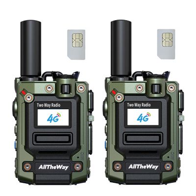 2 Pack Global Walkie Talkies Unlimited Range Nationwide 4G PTT Two Way Radio Long Distance Portable Radios for Family and Work Team(Green)